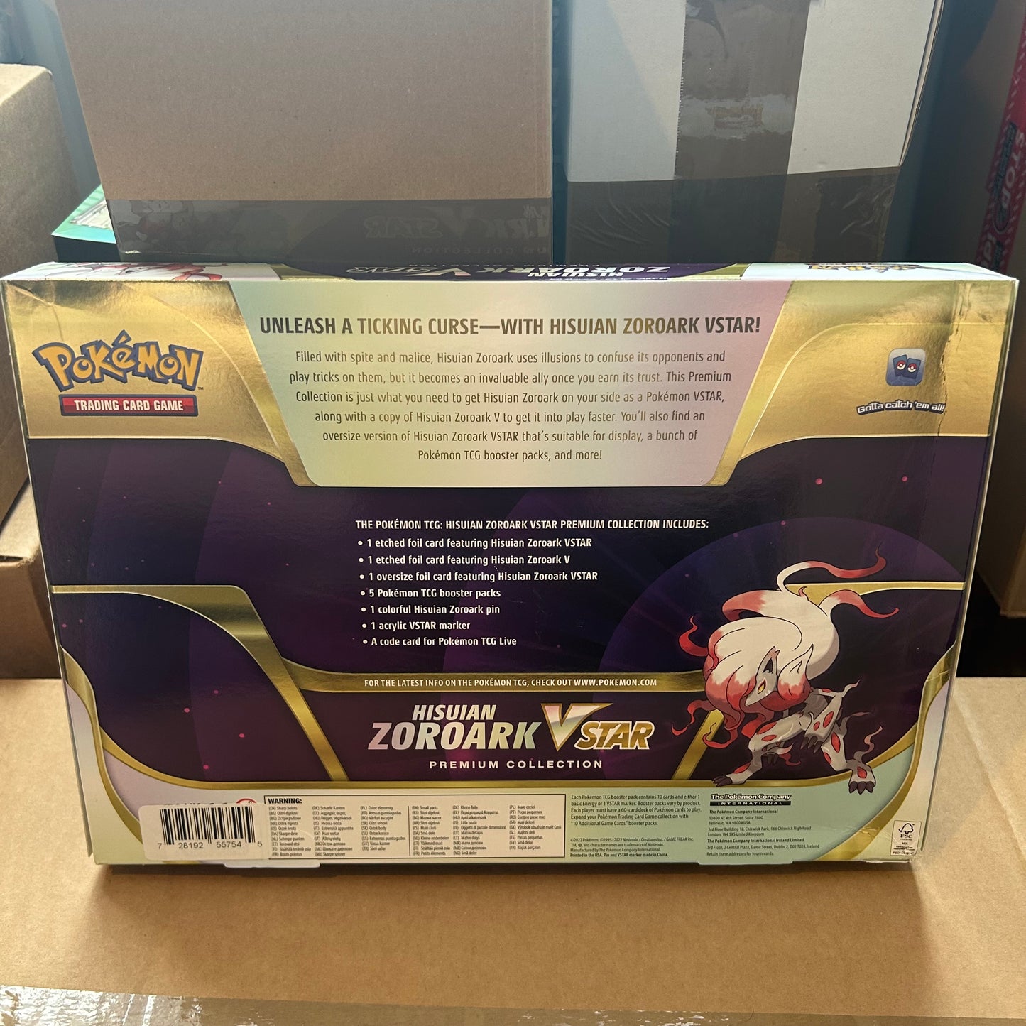 Pokemon Hisuian Zoroark Vstar Premium Collection Box