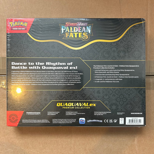 Pokemon Scarlet & Violet Paldean Fates Quaquaval EX Premium Collection Box