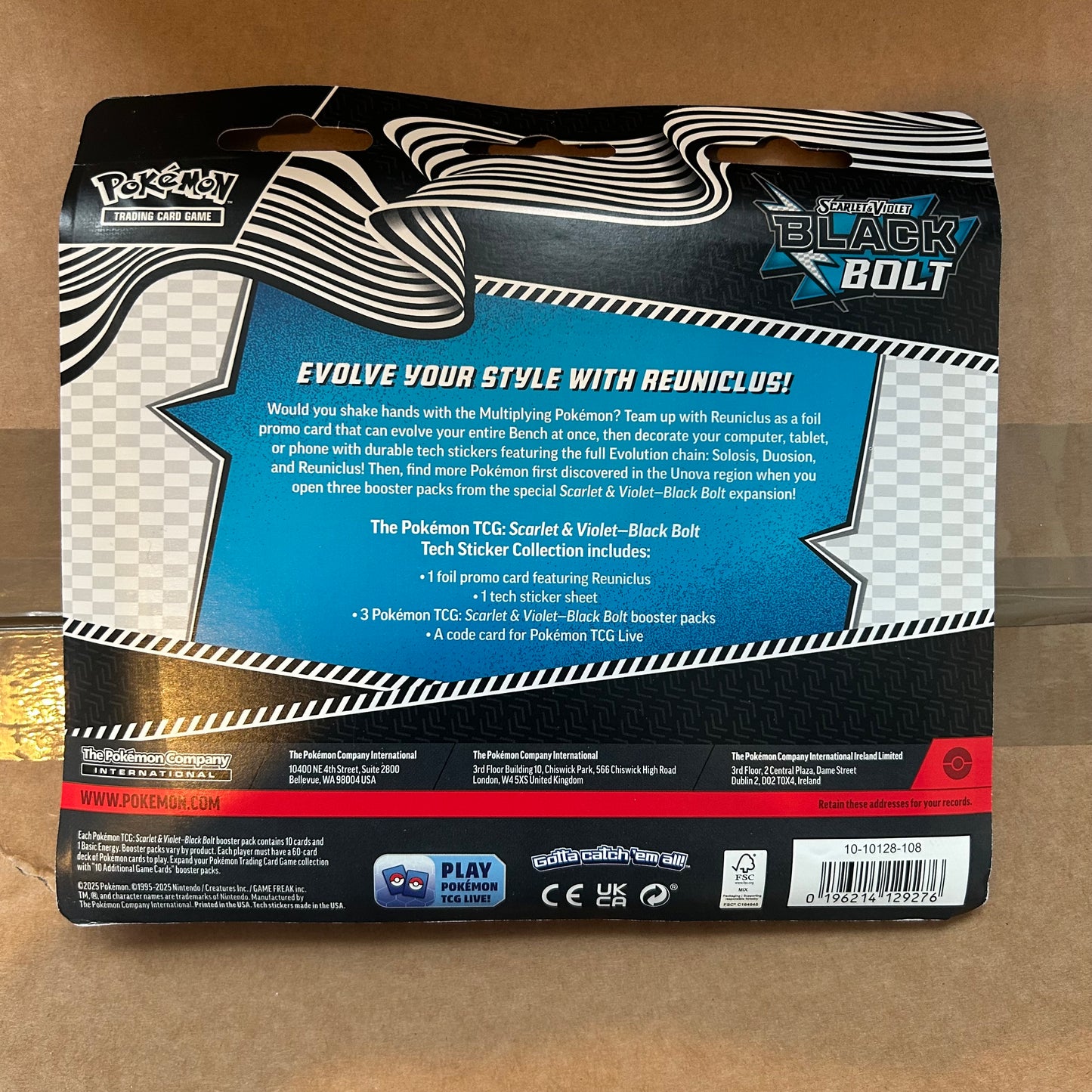 Pokemon Black Bolt Tech Sticker Collection