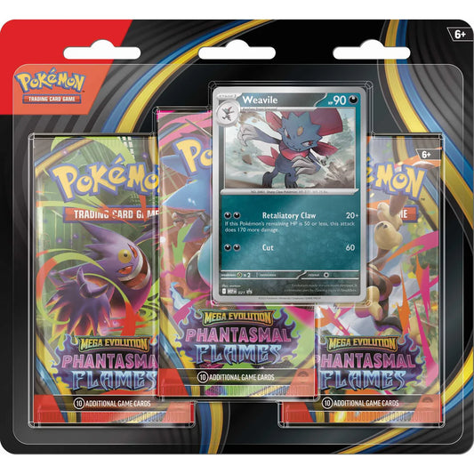 (PRE ORDER) Pokémon TCG: Mega Evolution Phantasmal Flames - 3 Pack