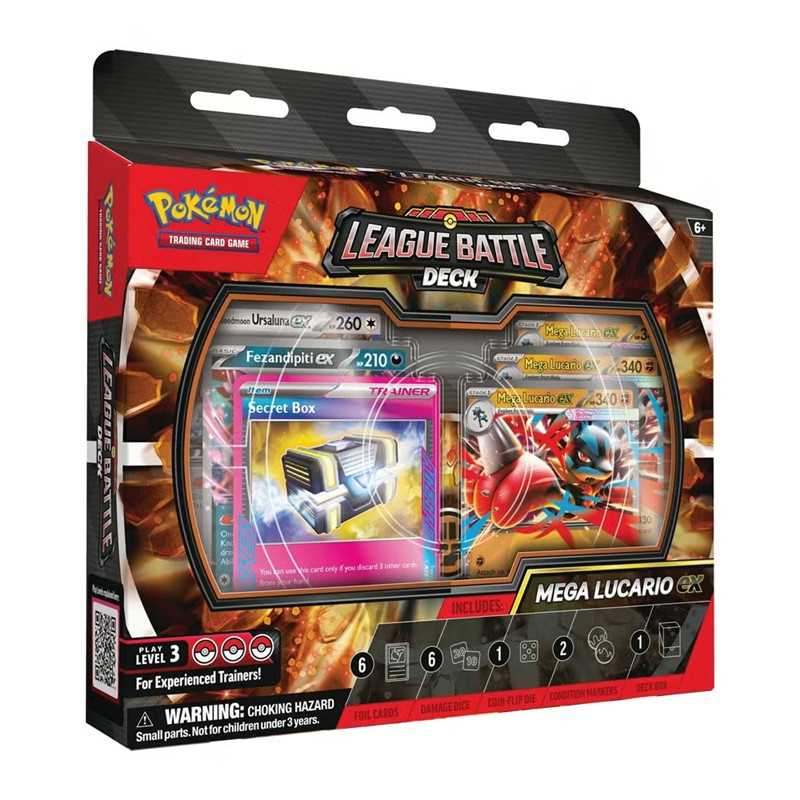 (Sealed Case of 6) Pokémon TCG: Mega Lucario ex League Battle Deck