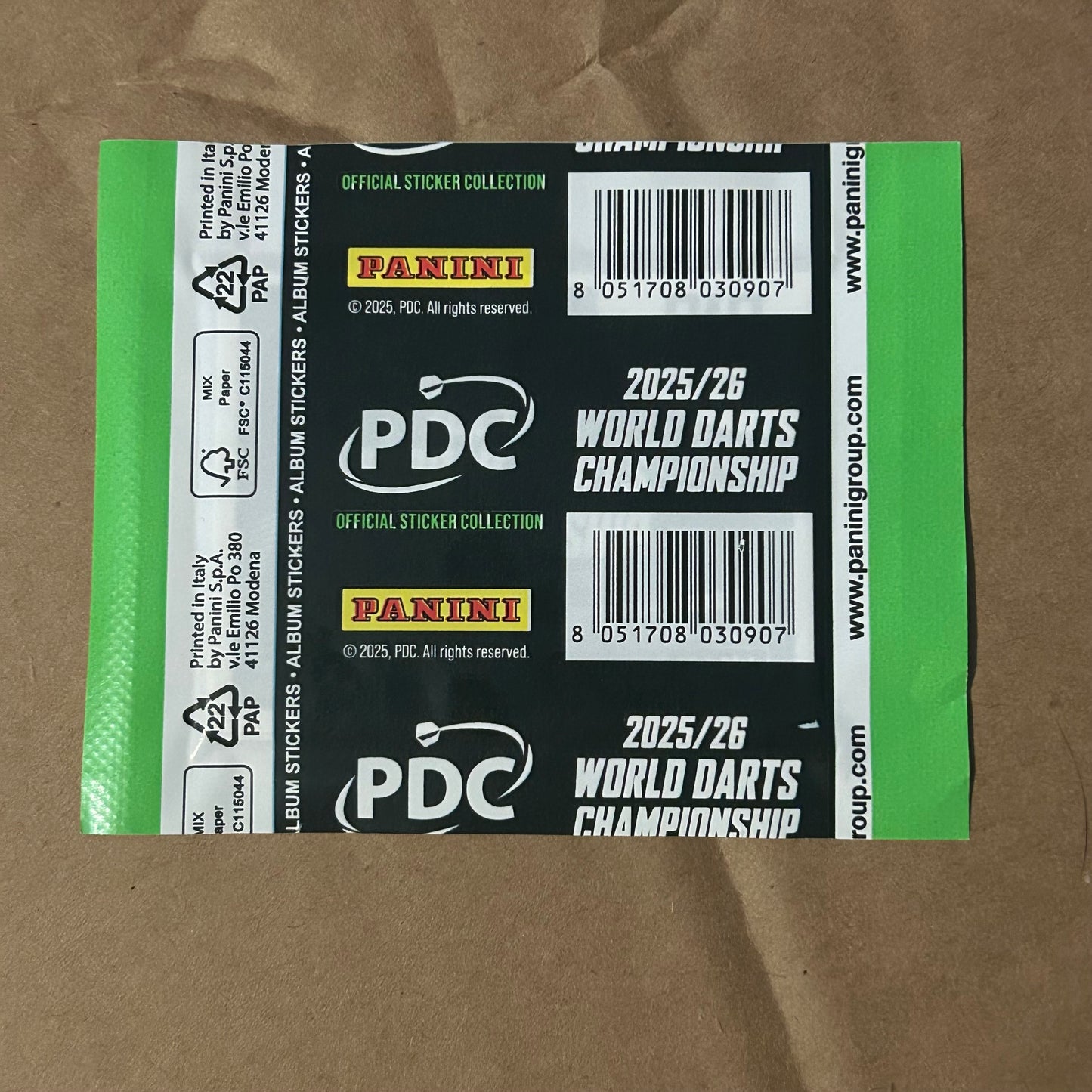 PDC 2025/26 World Darts Championship Official Sticker Collection - 1 pack
