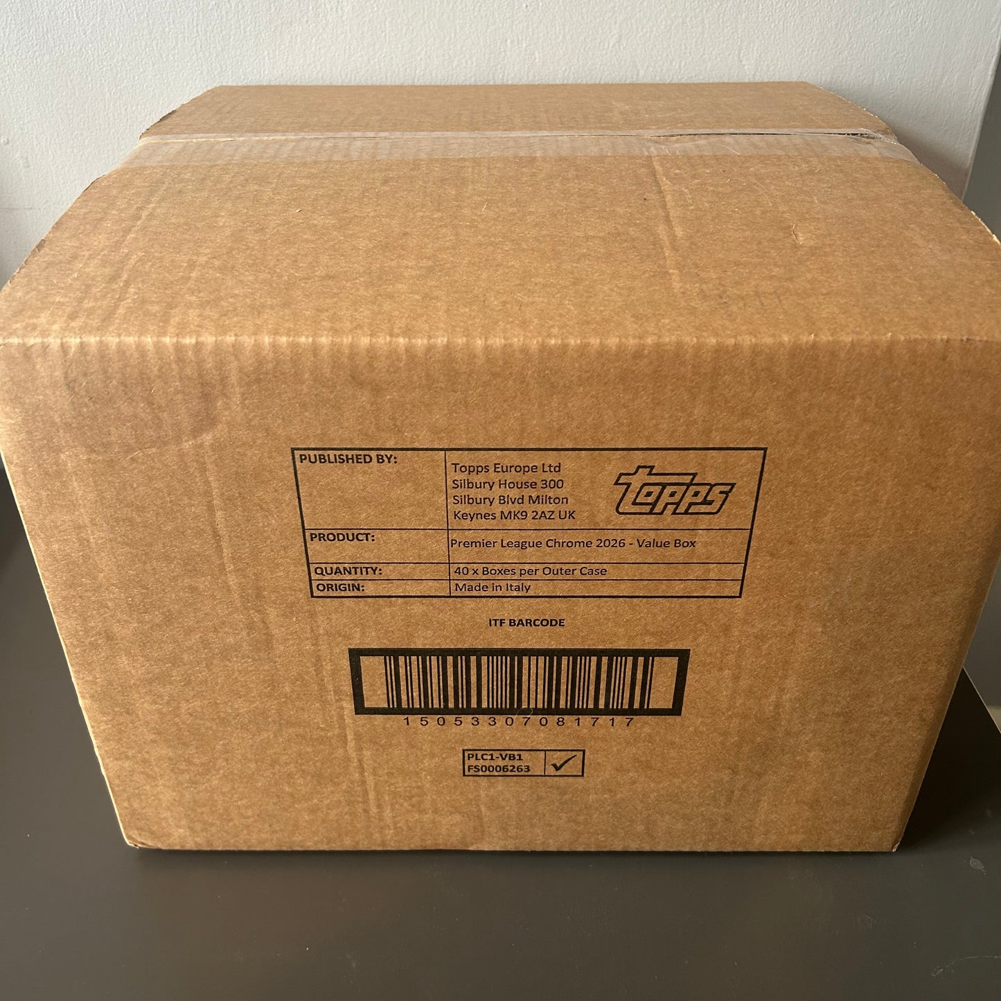 SEALED CASE of Topps Chrome Premier League Value Box 2026 (40 x boxes per outer case)