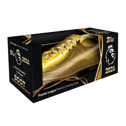 Topps 2026 Premier League Golden Boot Tin - Includes packs and Limited Edition Cards!