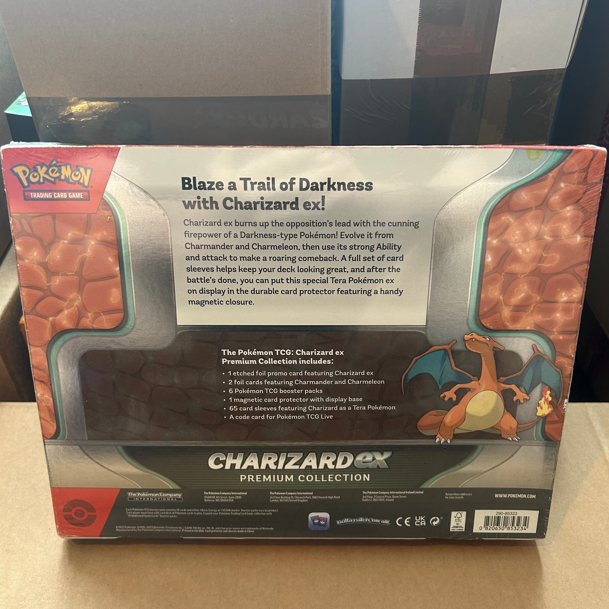 charizard box with card display and sleeves Pokemon Charizard ex Premium Collection Box – NJ CARDS UK