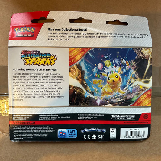 Pokemon Surging Sparks 3-pack Blister - Zapdos