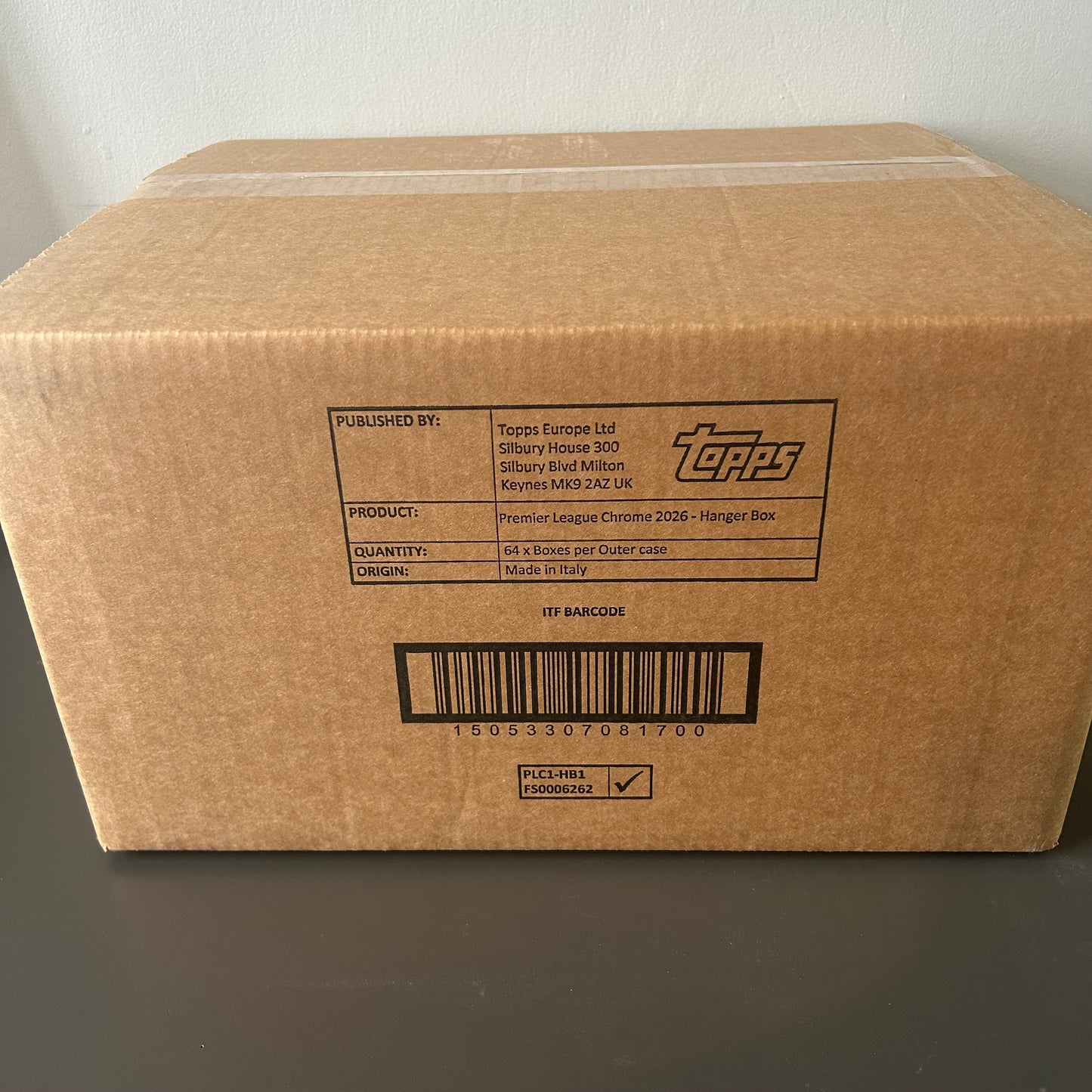 SEALED CASE of Topps Chrome Premier League Hanger Box 2026 (64 x boxes per outer case)