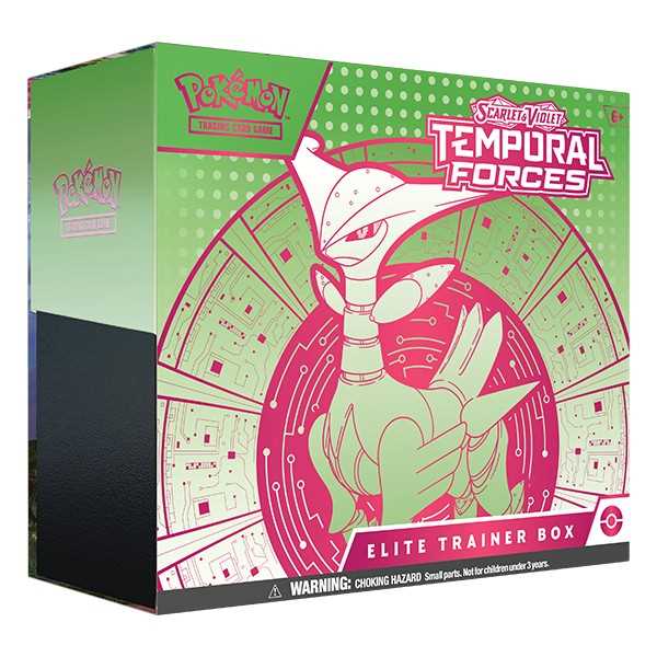 Pokemon TCG - Scarlet & Violet - Temporal Forces - Elite Trainer Box Walking Wake or Iron Leaves