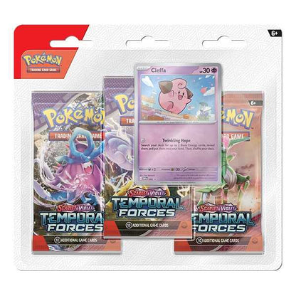 Pokemon TCG - Scarlet & Violet - Temporal Forces - 3-Pack Blister - Cleffa or Cyclizar