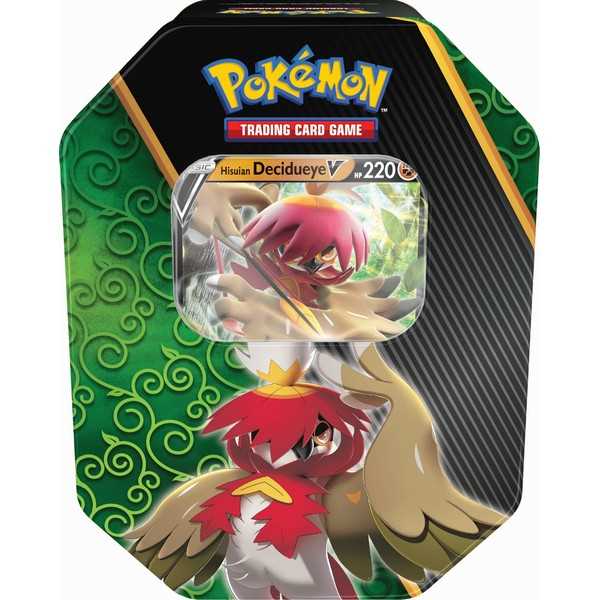 Pokémon TCG: Divergent Powers Tins - Hisuian Decidueye V, Samurott V and Typhlosion V